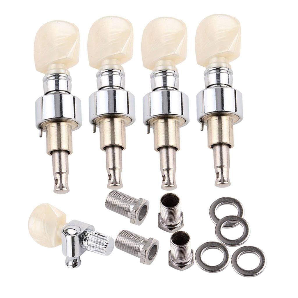 Sunnimix 5 Dây Đàn Banjo Pearled Nút Chỉnh Chốt Chỉnh Âm Máy Đầu 5 Chiếc Bạc
