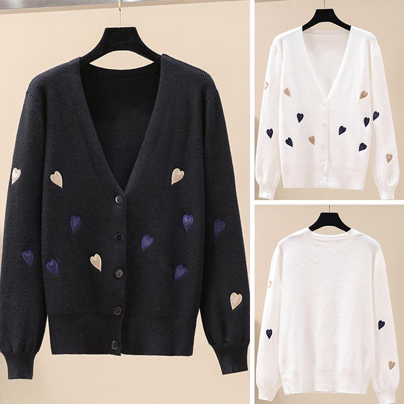 Women Knitted Cardigan Coat Jacket Button Front Deep V Neck Long Sleeves Ribbed Trim Autumn Spring Sweater Knitting Coat