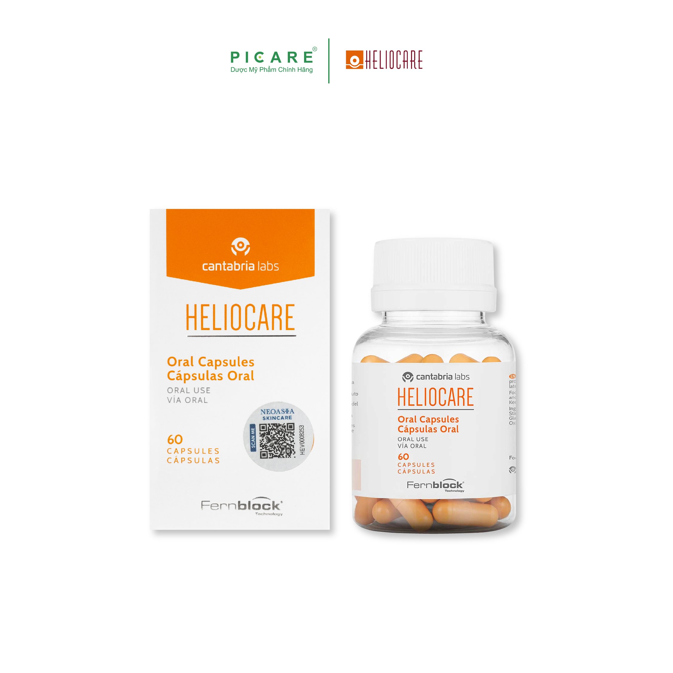 Heliocare Oral Viên Uống Chống Nắng Ngừa Lão Hóa 60 viên