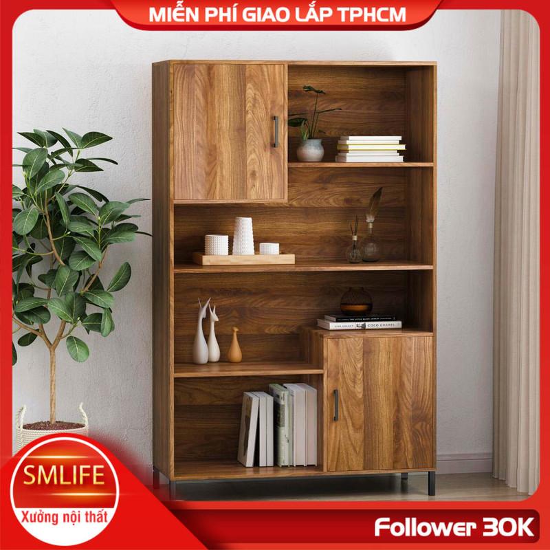 Kệ sách gỗ hiện đại SMLIFE Bokeem | Gỗ MDF dày 17mm chống ẩm | D100xR40xC160cm