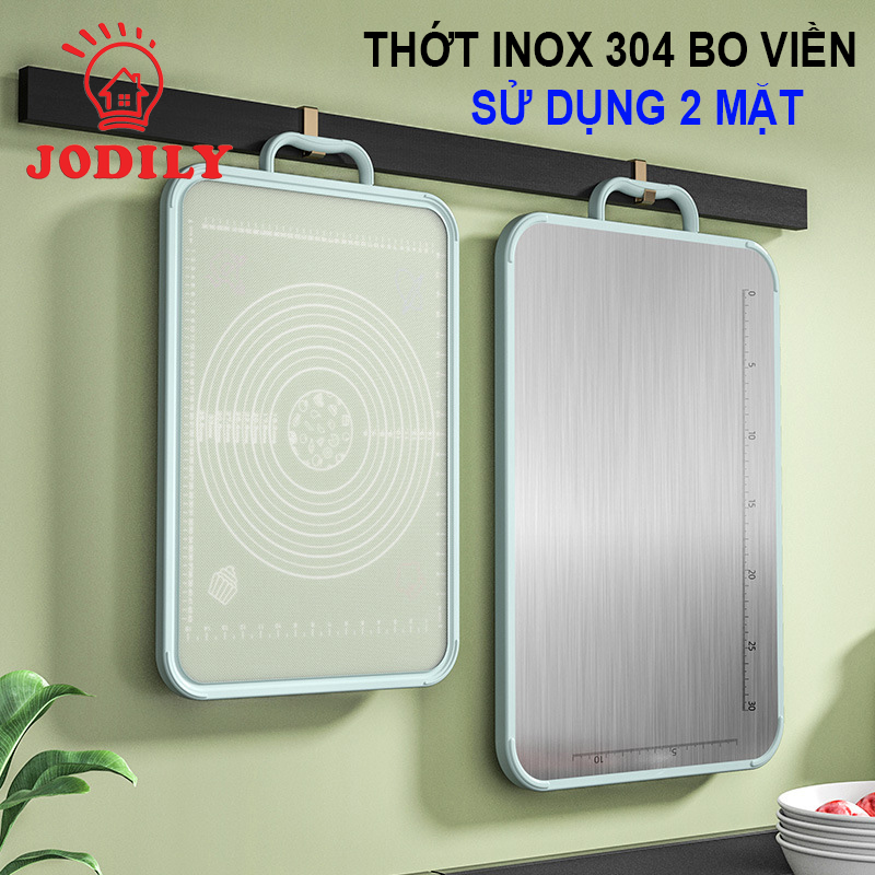 Thớt Inox 2 Mặt Cao Cấp - 01 Mặt Inox 304 01 Mặt Nhựa PP Sử Dụng Đa Năng Cho Nhà Bếp