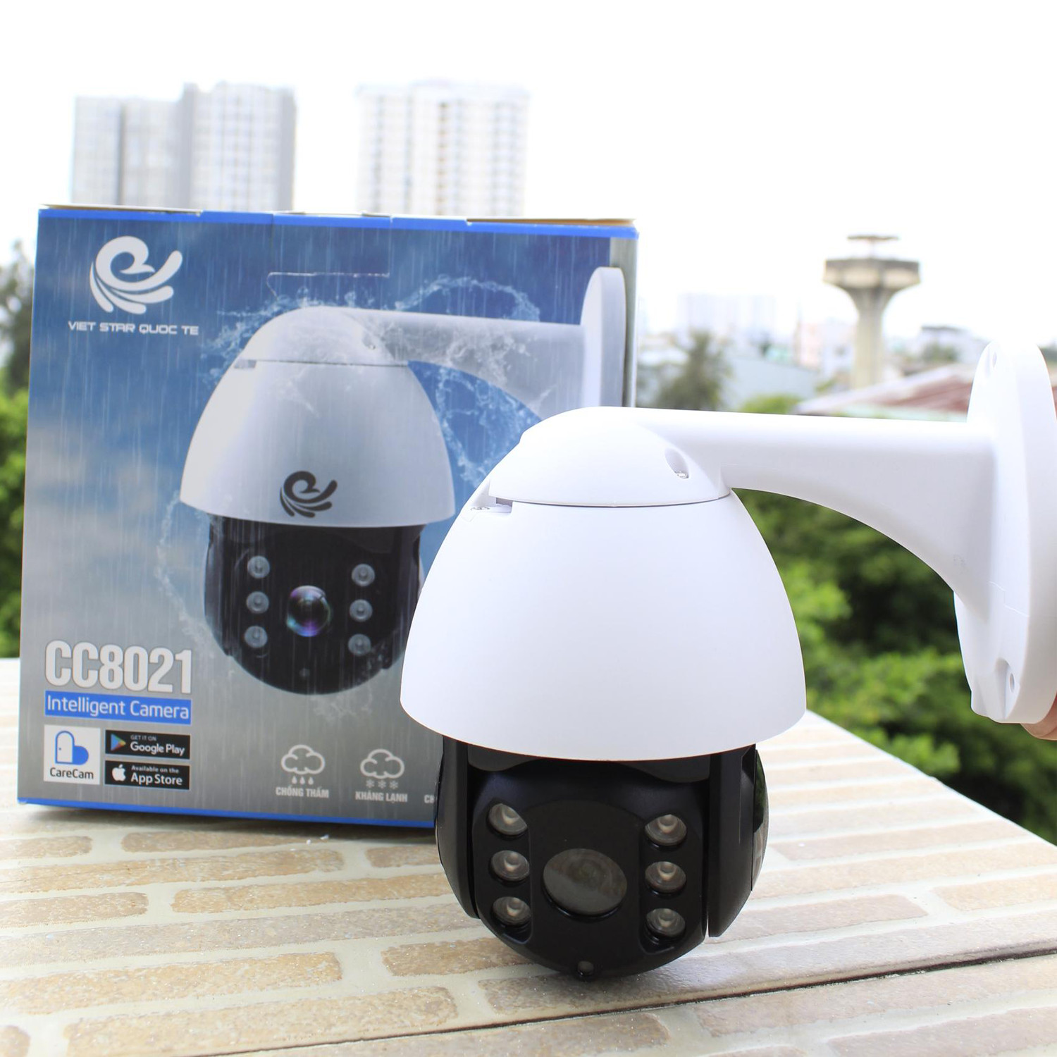 Camera Ip Wifi Ngoài Trời CareCam CC8021 Xoay 360 Độ 2.0MP Full HD 1080P - Hàng Chính Hãng