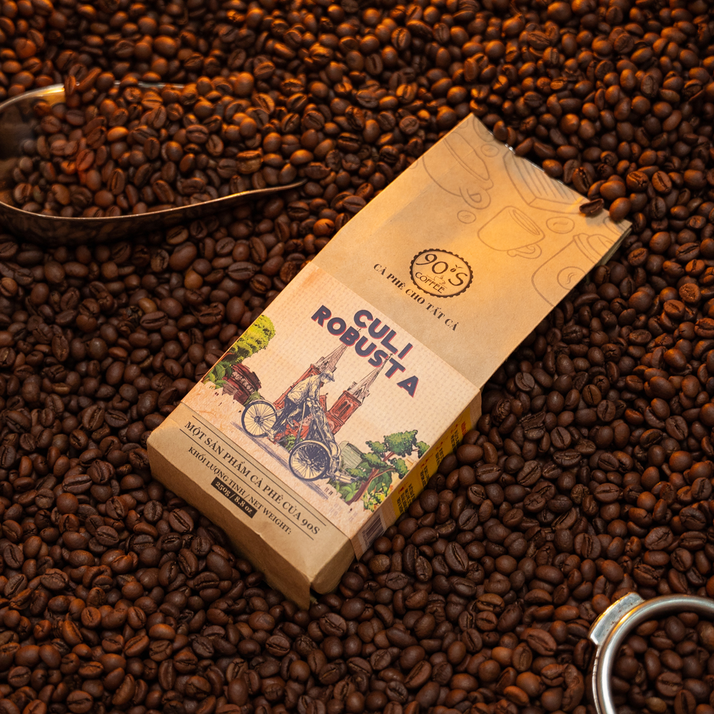 Cà Phê Culi Robusta Rang Xay Nguyên Chất - Dạng Bột - 90S Coffee Vietnam - 100% Cà Phê Sạch Cao Cấp