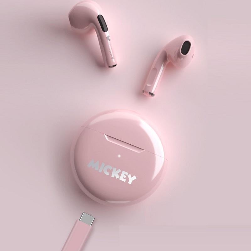 Tai Nghe Bluetooth Không Dây Mini Màu Hồng Disney  PRO6 Tích Hợp Micro Cho Điện Thoại Android