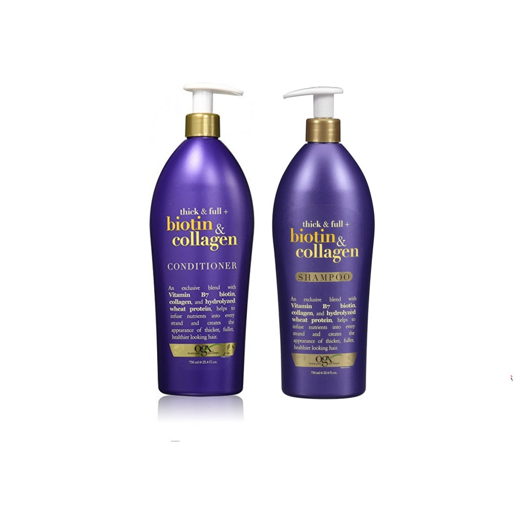 Combo 2 Chai Dầu Gội Và Xả Ngăn Ngừa Rụng Tóc OgX Biotin & Collagen 750ml - USA
