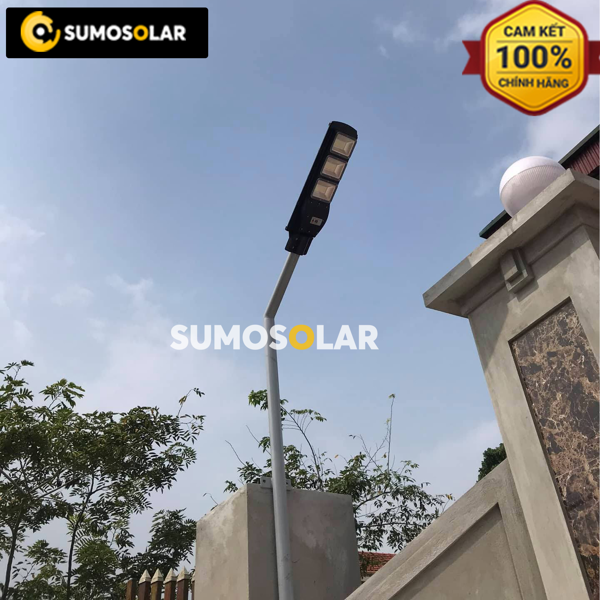 [CHÍNH HÃNG] Đèn LED năng lượng mặt trời pin liền 90W Sumosolar - NT08