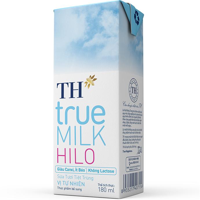 Thùng 48 hộp sữa tươi tiệt trùng TH True Milk  HILO vị tự nhiên 180ml