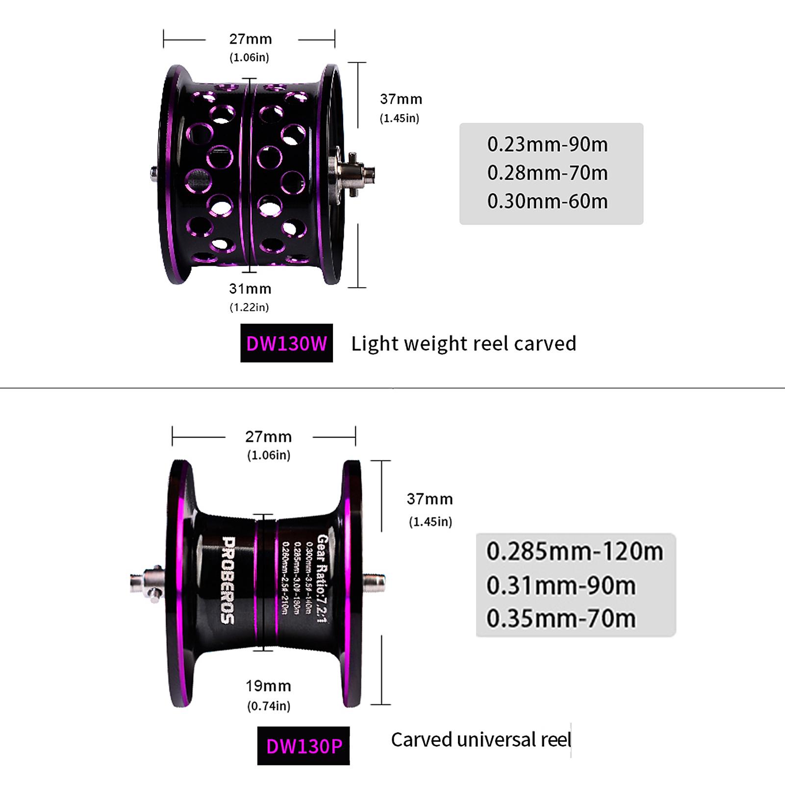 Trục xoay cần câu cá Proberos DW130 9+1 BB Vòng bi Baitcast Reel Tốc độ cao 7.2: 1