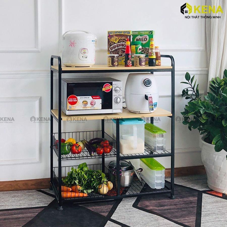Kệ để lò vi sóng, kệ để nồi chiên không dầu KENA phủ sơn tĩnh điện cao cấp chống gỉ KN 139-2