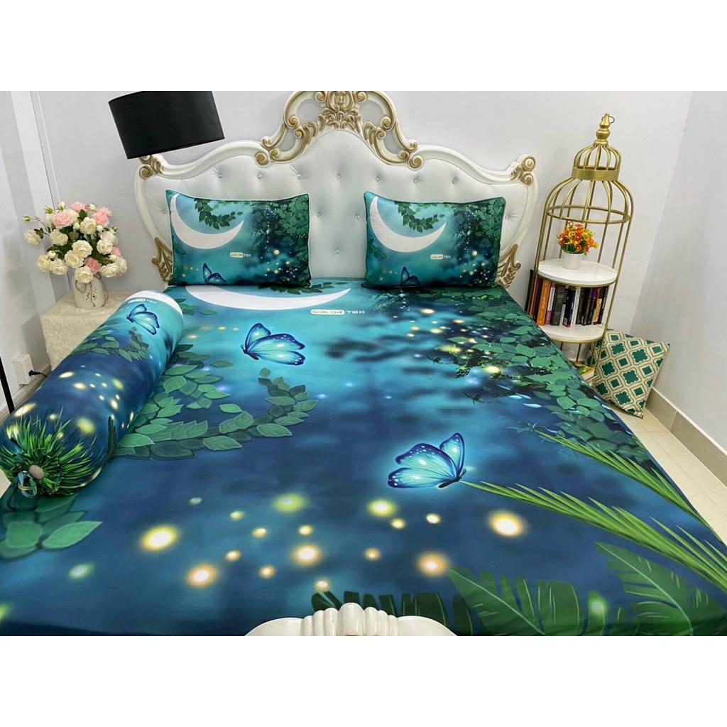 Bộ Drap+áo gối thun Ý 5D Cao Cấp , mát lạnh, thấm hút tốt