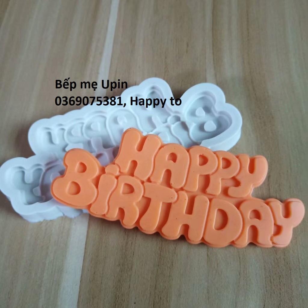 Khuôn silicon chữ Happy birthday / khuôn chúc mừng sinh nhật làm bánh rau câu 4d