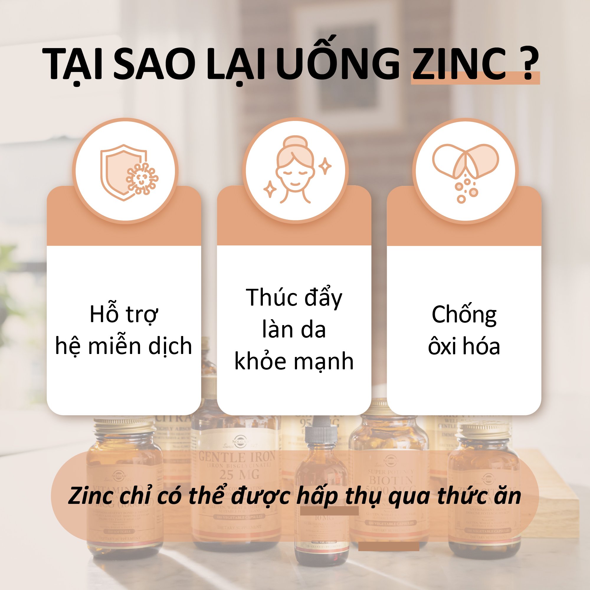 NHẬP KHẨU USA CHÍNH HÃNG - Viên uống tăng cường sức khỏe sinh lý nam giới, ngăn ngừa các bênh tuyến tiền liệt Solgar Kẽm Citrate 30mg