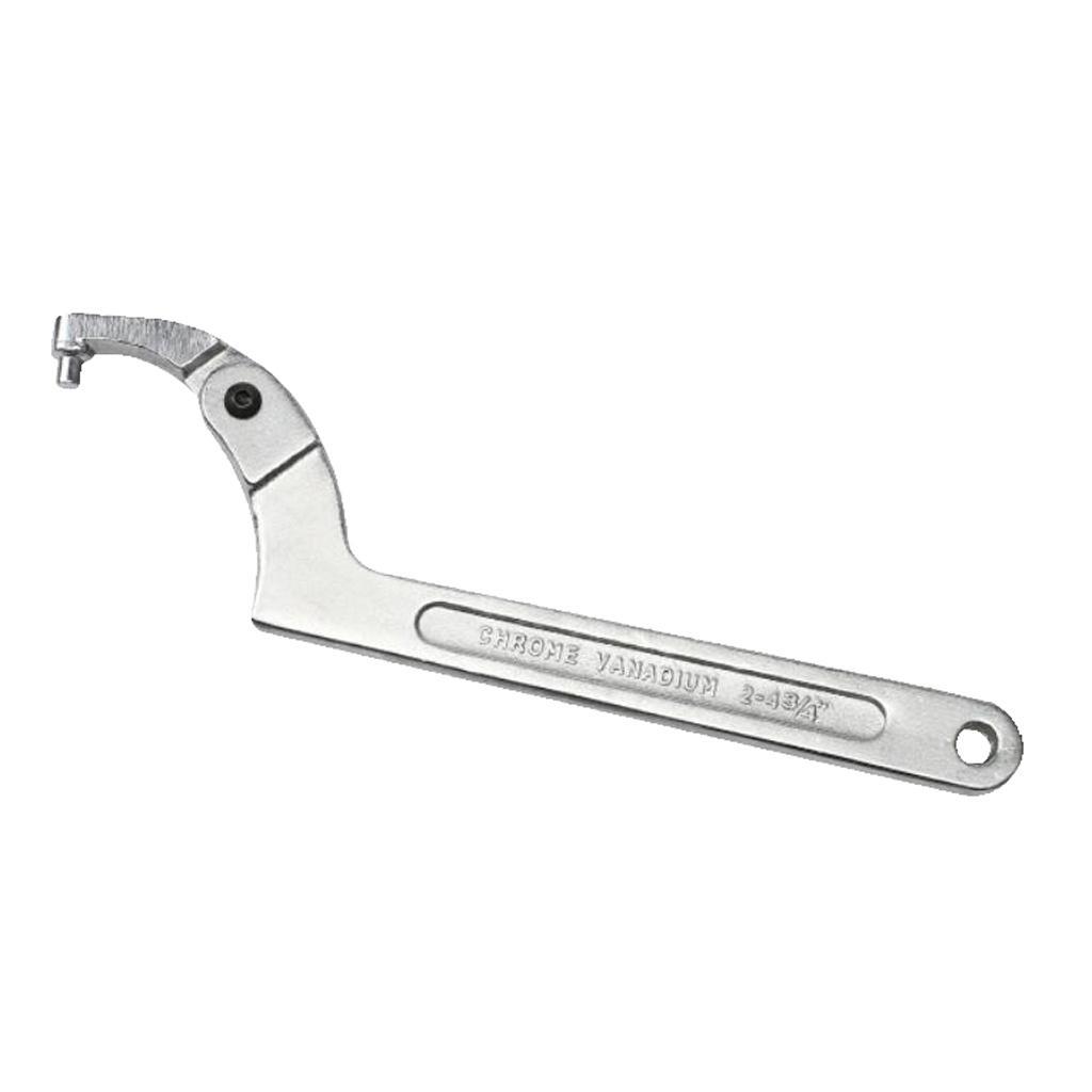 2x Adjustable Hook Wrench Pin Wrench C Spanner Vanadium Auto Bike Motorcycle