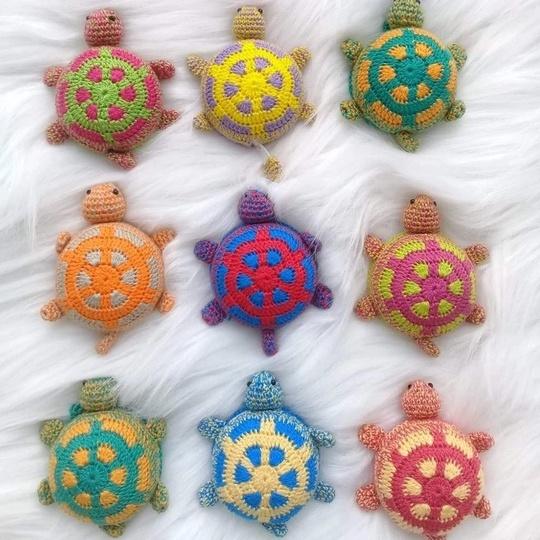 Thước dây móc len hình rùa giao màu ngẫu nhiên dài 1,5m dùng đo đồ đạc, may mặc - Crochet turtle tape measure