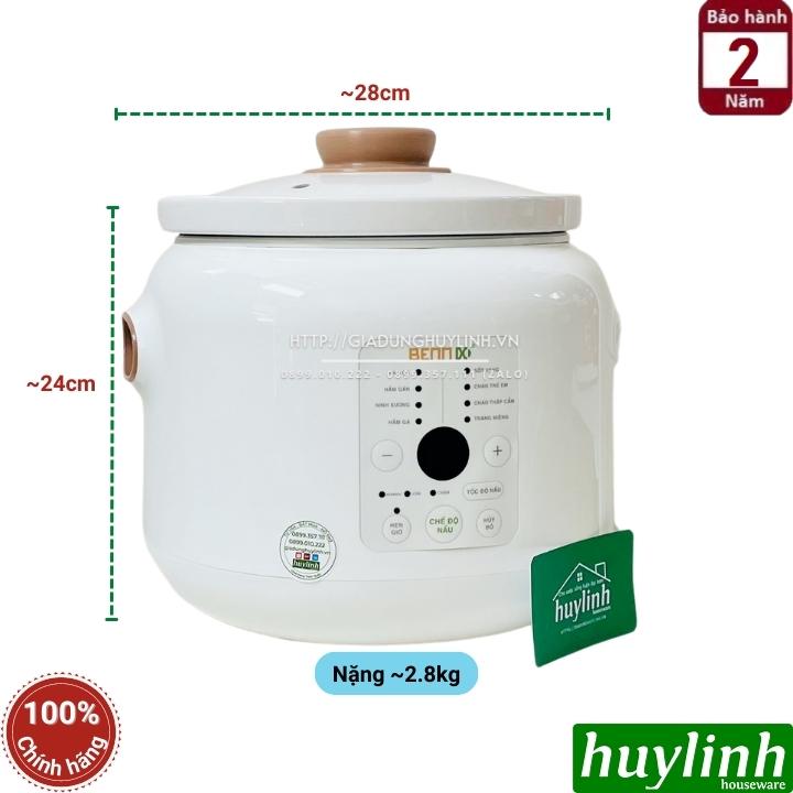 Nồi nấu cháo chậm điện tử Bennix BN-30SLC - Dung tích 3 lít - 8 chức năng - 3 tốc độ nấu - Hàng chính hãng