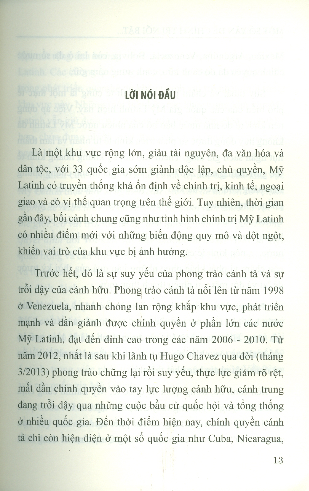 Một Số Vấn Đề Chính Trị Nổi Bật Của Khu Vực Mỹ Latinh Hiện Nay (Sách chuyên khảo)