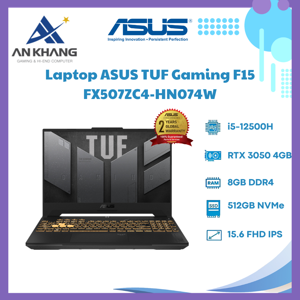 Laptop Asus TUF Gaming F15 FX507ZC4-HN074W - Hàng Chính Hãng - Bảo Hành 24 Tháng
