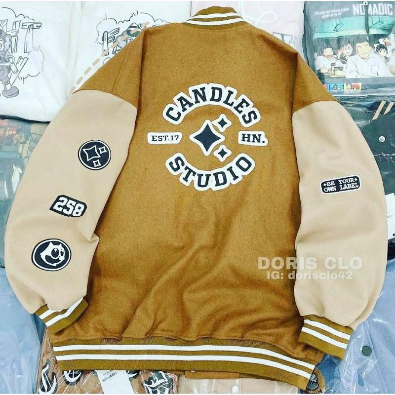 Áo khoác Bomber nỉ bóng chày CS unisex form rộng phong cách Hàn Quốc cực đẹp