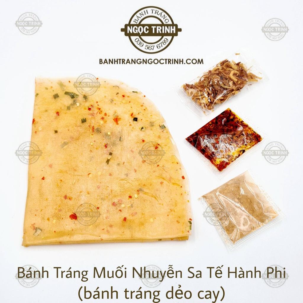 Bánh tráng muối nhuyễn sa tế hành phi (5 Túi)  loại bánh tráng dẻo cay bánh tráng Ngọc Trinh