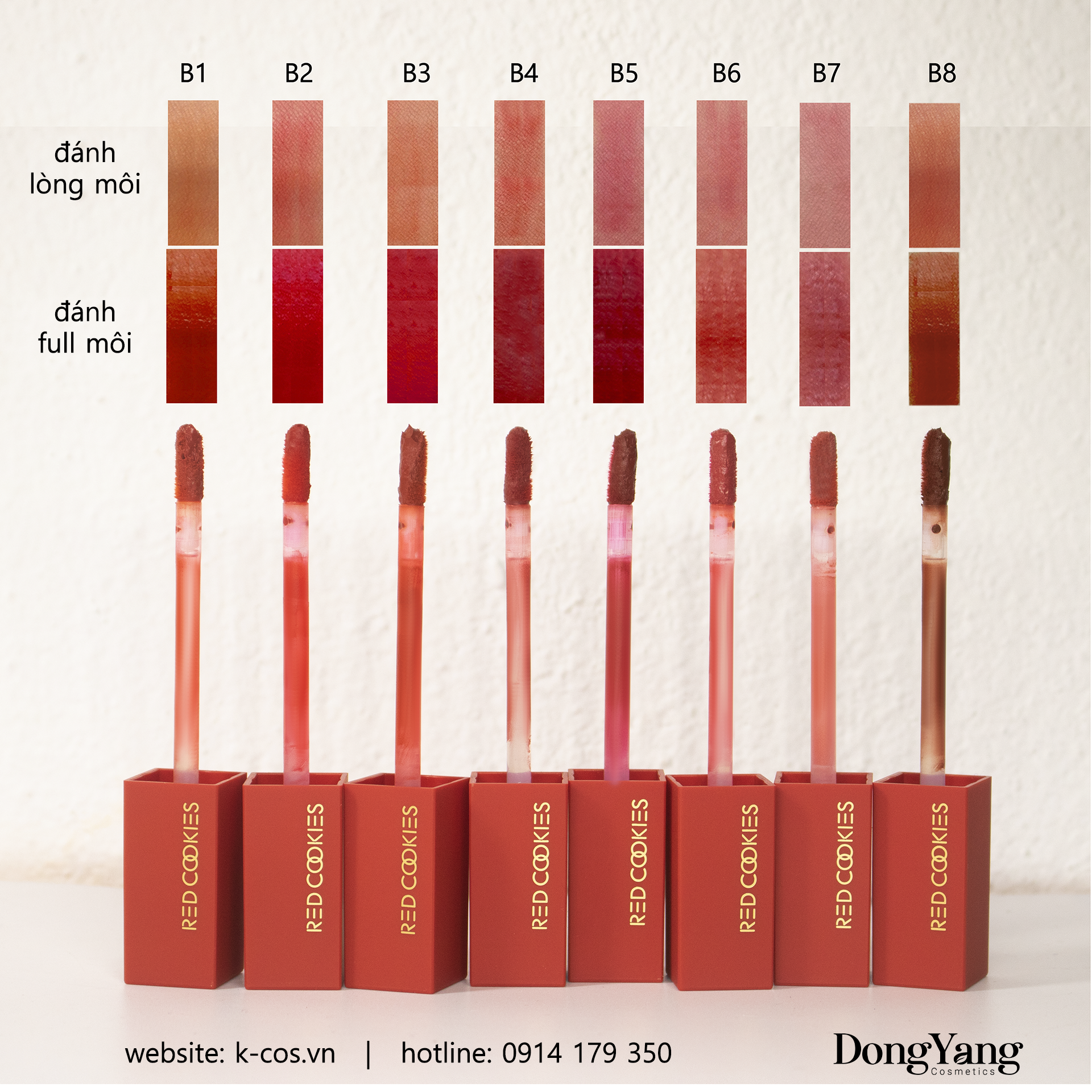 Son Lì Red Cookies Brownie Velcet Lip Hàn Quốc Màu B4 - Đỏ Berry (4gr )