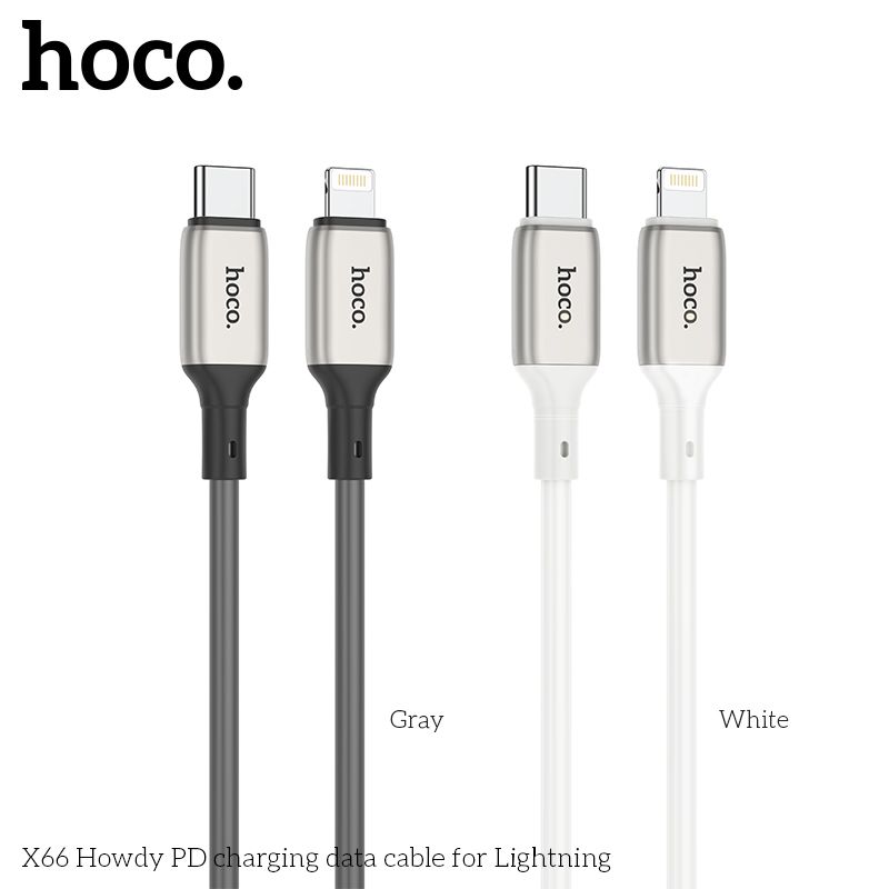 Cáp Sạc Nhanh Dành Cho Iphone 12Promax PD20w -Dây Sạc Nhanh Hoco X66 PD20W TyPe C To IP -Dây Nhựa Dẻo -Hàng Chính Hãng.