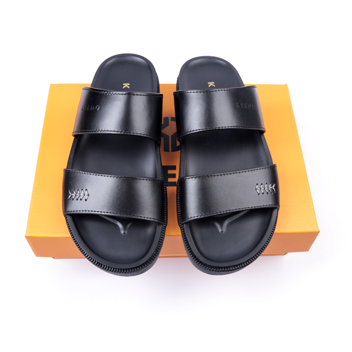 Dép 2 Quai Ngang cao cấp KEEDO BH00505 da bò thật siêu bền