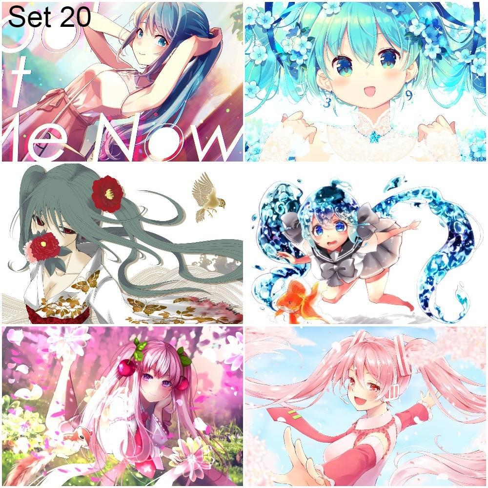 Bộ 6 Poster vocaloid Hatsume Miku (3) (bóc dán) - A3,A4,A5