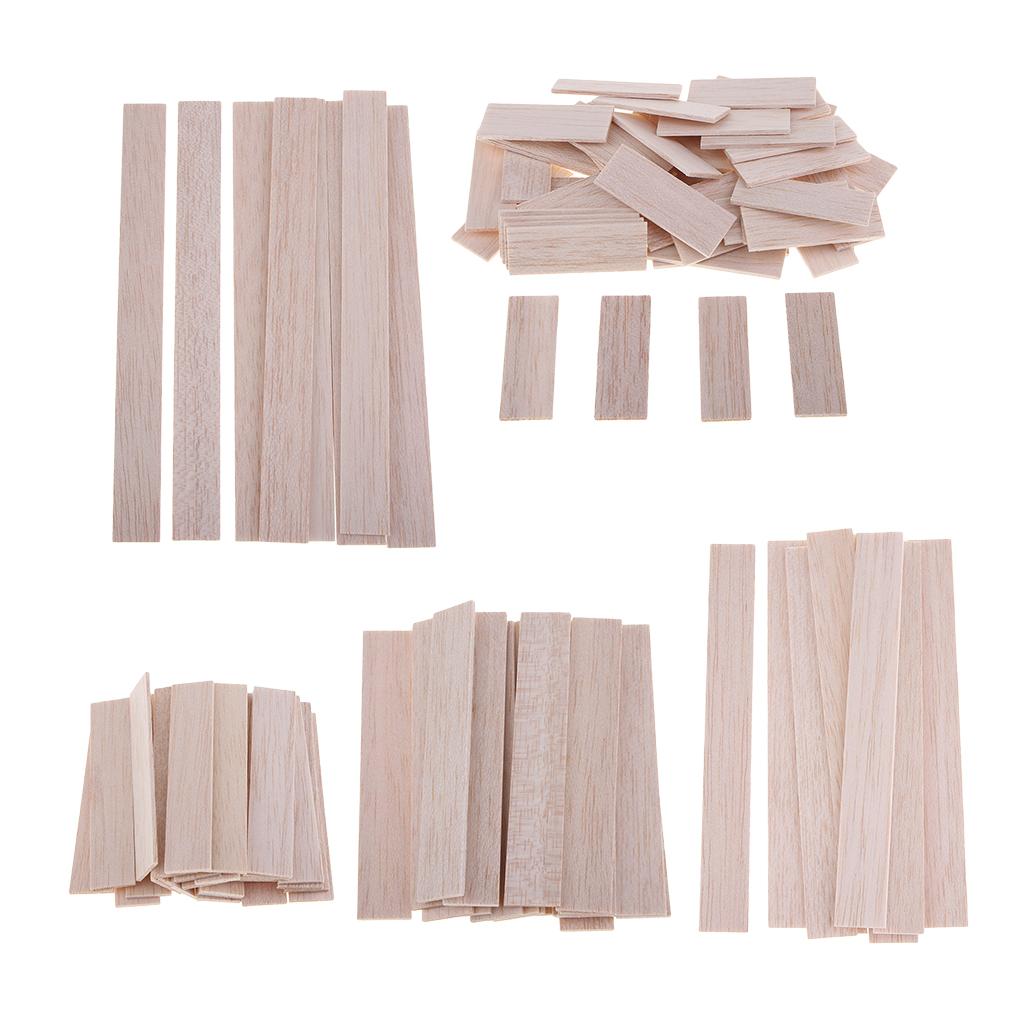 80pcs Natural Wood Slices Unfinished Wooden Sticks Kids Craft DIY Ornament