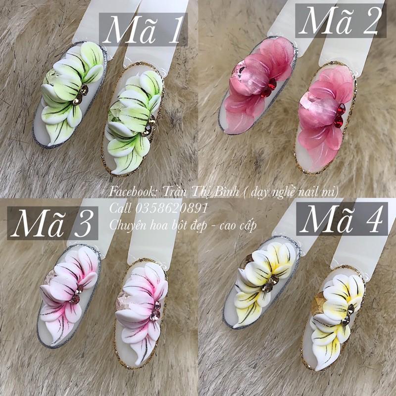 Hoa bột NAIL , hoa kết hợp vẽ và đá khối siêu xinh