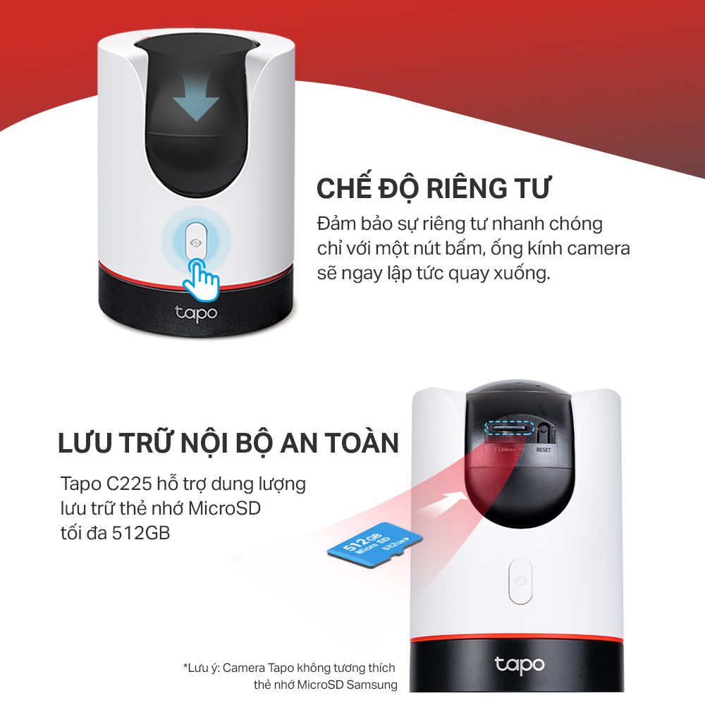 Camera WiFi AI TP-Link Tapo C225 An Ninh Gia Đình Quay/Quét - Hàng Chính Hãng