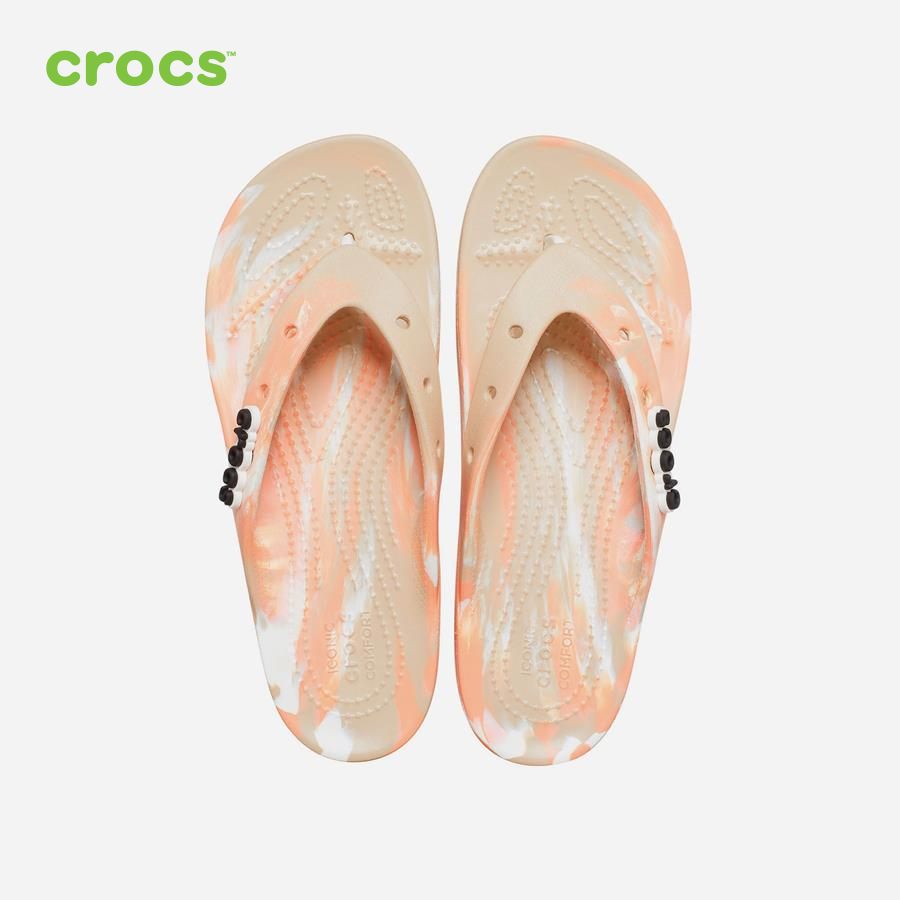 Dép xỏ ngón nữ Crocs FW Classic Flip W Platform Marbled Chai/Mlt - 207824-2ZM