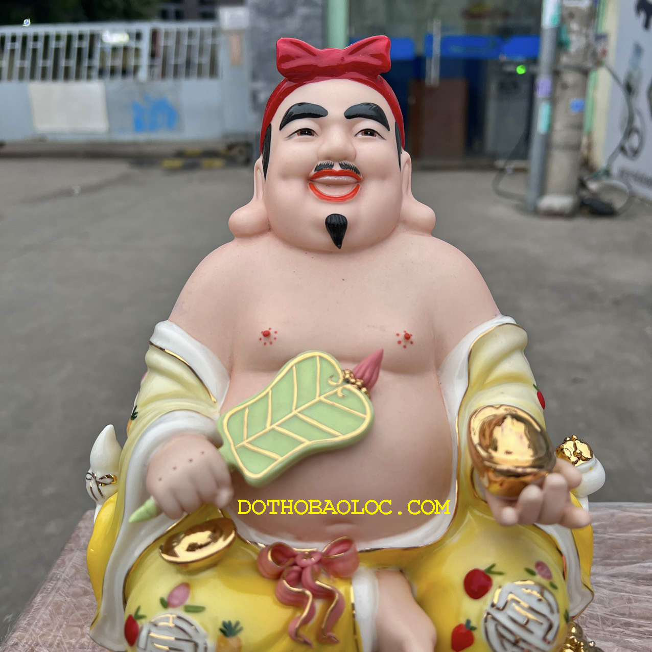 Tượng Thần Tài Thổ Địa sứ đức hóa cao cấp nhập khẩu Đài Loan cao 25cm – VÀNG