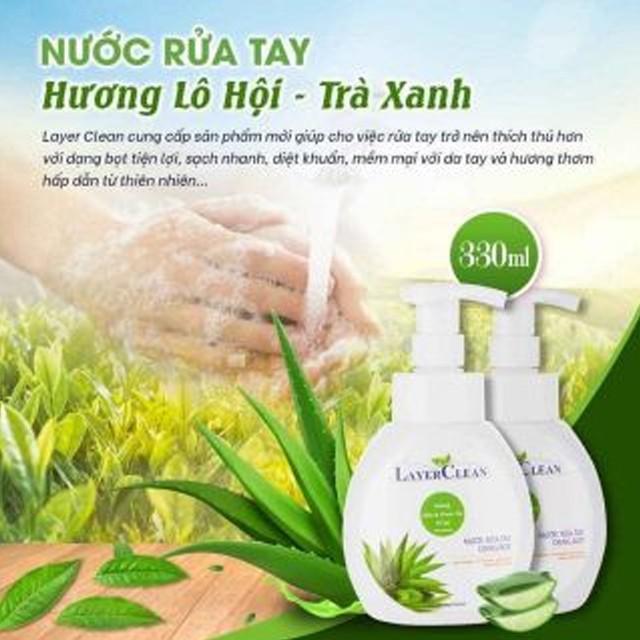 {TIN DÙNG} Nước Rửa Tay Diệt Khuẩn Tạo Bọt Hữa Cơ 330ml Organic Layer Clean Tinh Chất Lô Hội An Toàn Cho Da