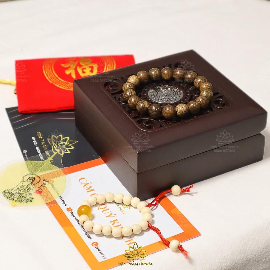 Vòng Tay Trầm Hương Cao Cấp Mộc Trầm Hương Hạt Tròn Đơn 10mm Trầm Tốc Việt Tự Nhiên