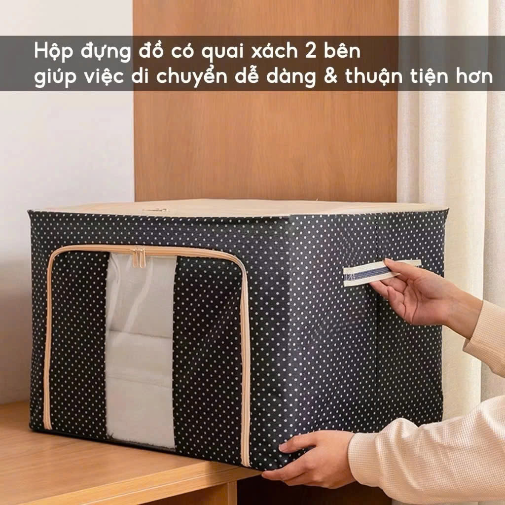 Túi Đựng Chăn Màn - Hộp Đựng Quần Áo Khung Sắt Gấp Gọn - Màu Ngẫu Nhiên
