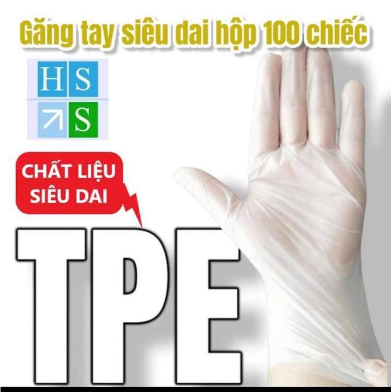 Hộp 100 Găng tay cao su VictoriaBay làm bếp vệ sinh siêu dai chất liệu TPE không mùii