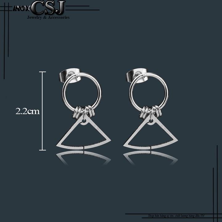 BÔNG TAI NỮ INOX THỜI TRANG VÒNG TRÒN ĐẸP THÉP KHÔNG GỈ