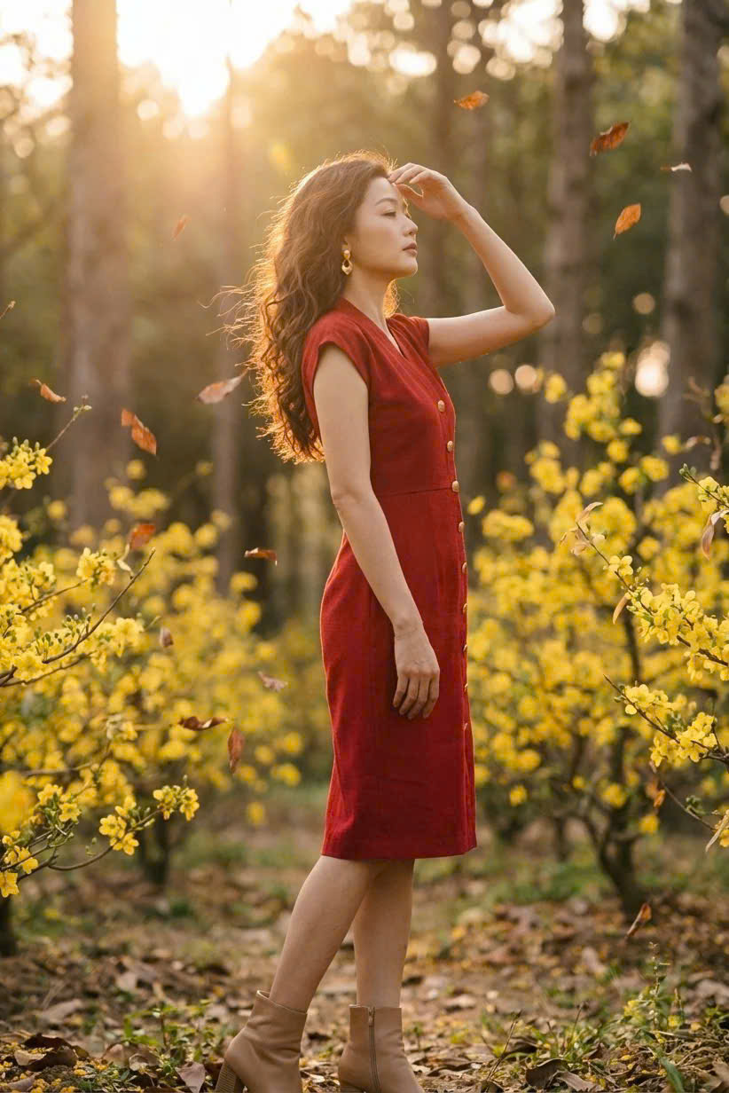 Đầm Ôm Body Tweed Đỏ Dự Tiệc thời trang thiết kế Hity Dre084