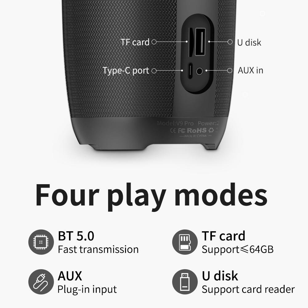 60W CAIXA DE SOM Cột Di động Bluetooth Loa TWS Loa Boom không dây Color: Other