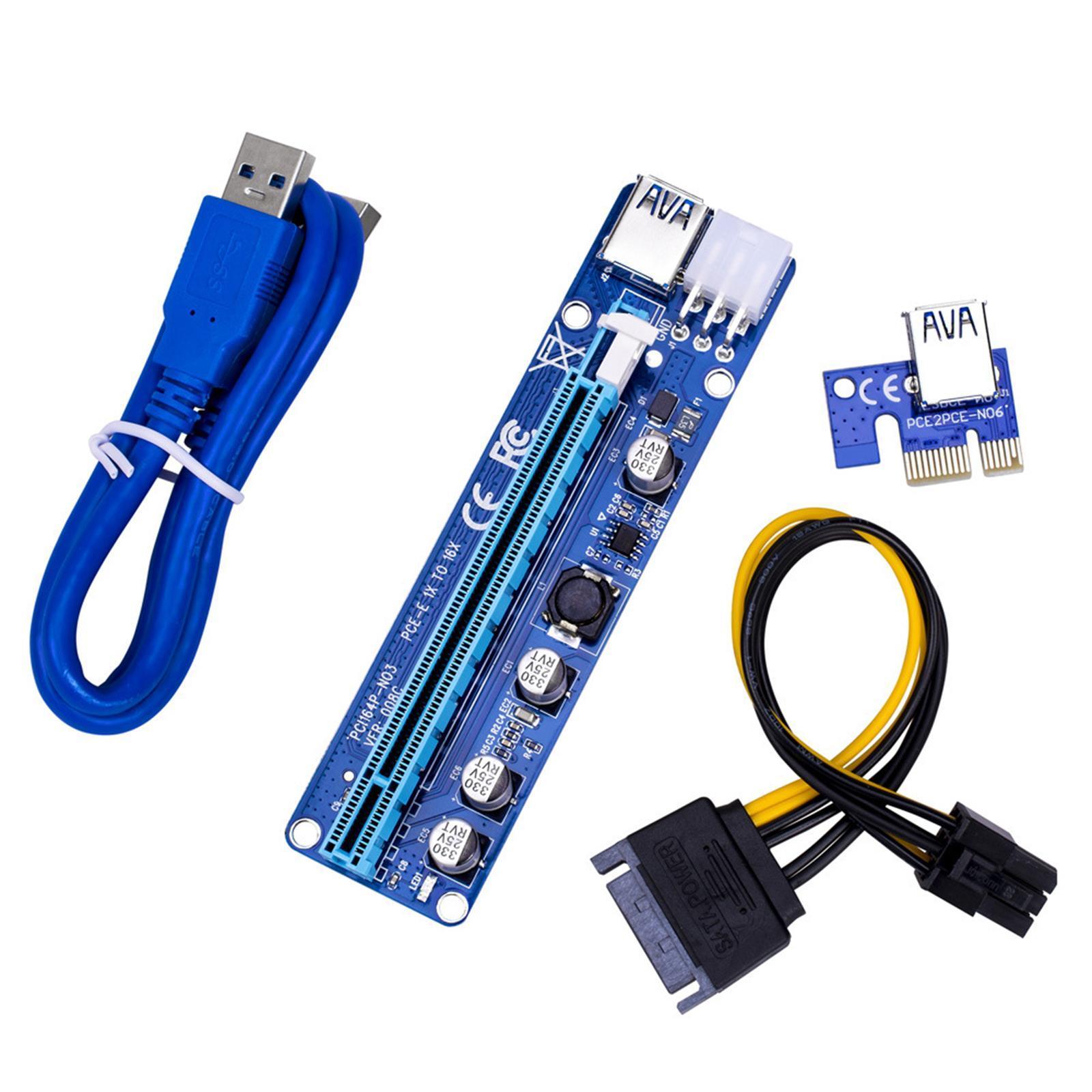 VER008C  Riser Card 6Pin  1X to 16X USB 3.0