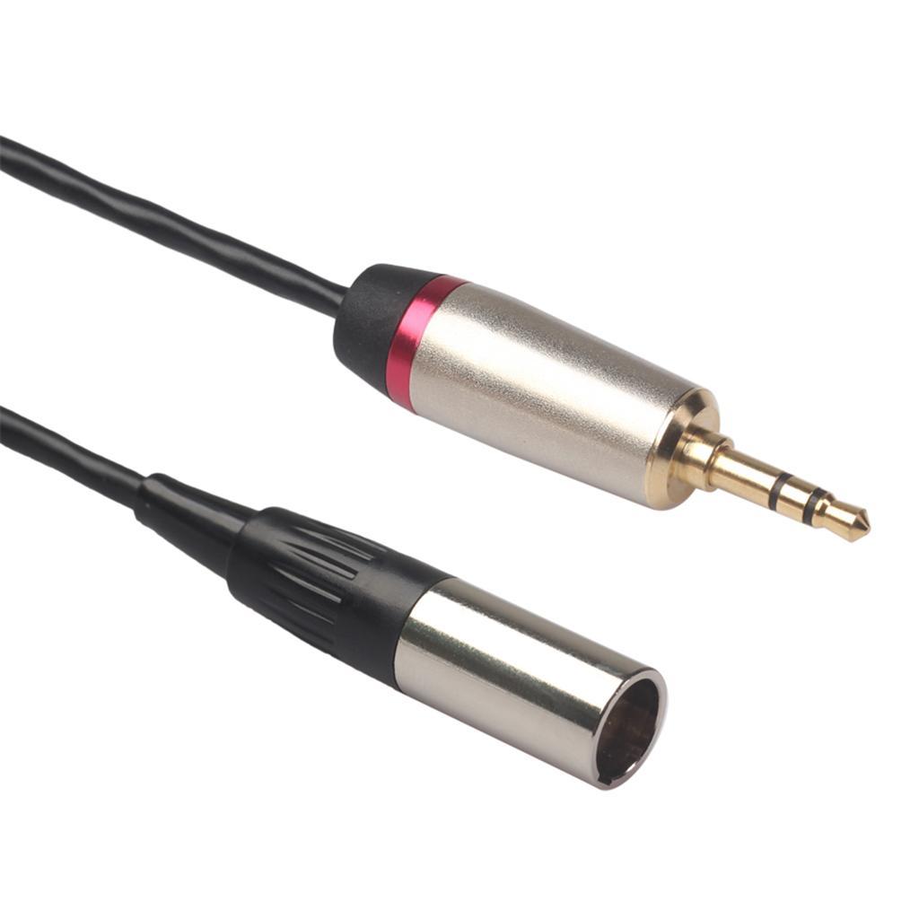 3.5mm Male to XLR Male Cable TRS 3Pin Stereo Audio Transfer Line Black 0.3m