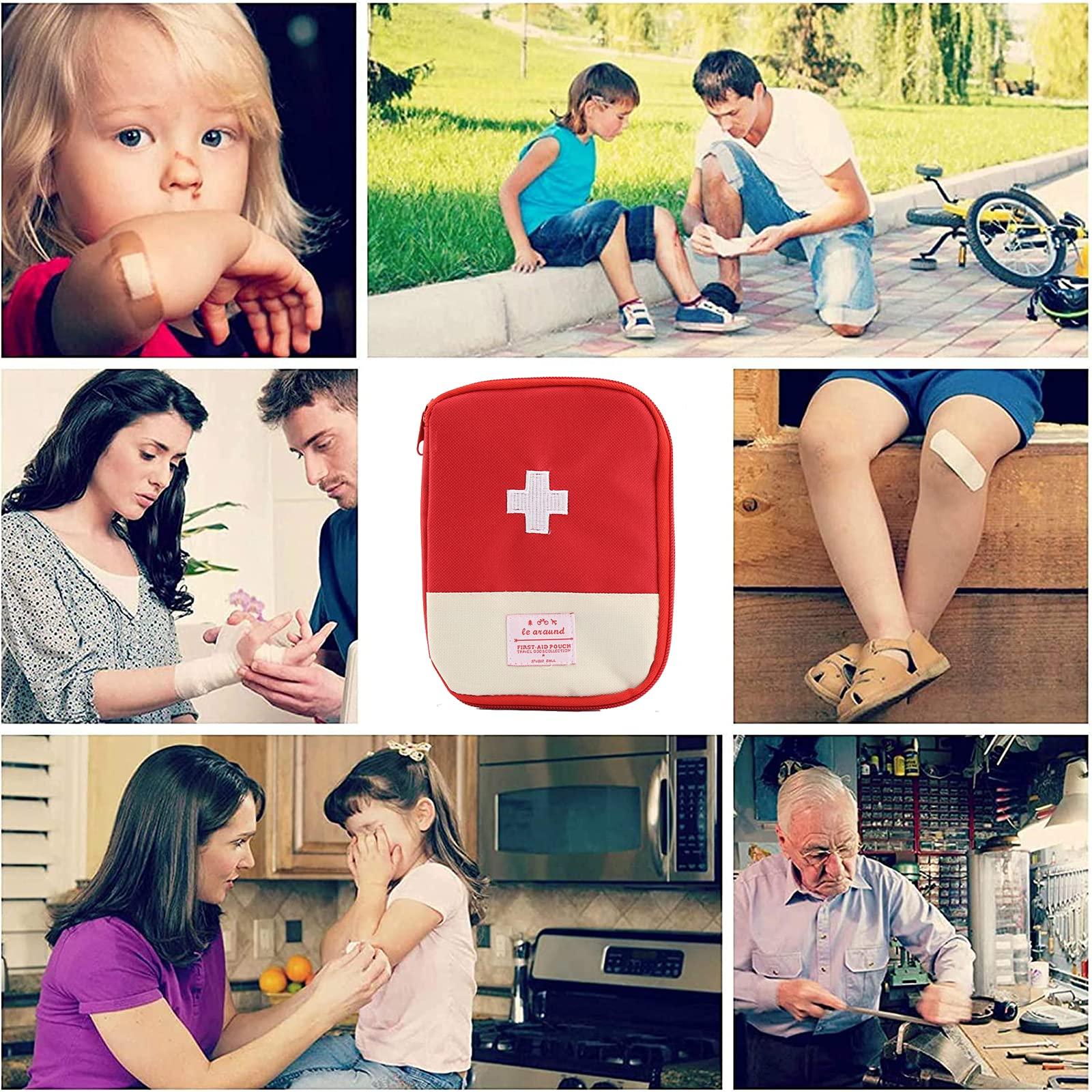 Túi y tế mini, 2 máy tính di động Sơ cứu Túi sơ cứu trống rỗng để làm việc cho công việc, trường học, khu cắm trại ngoài trời, đi bộ đường dài, ba lô và đi bộ