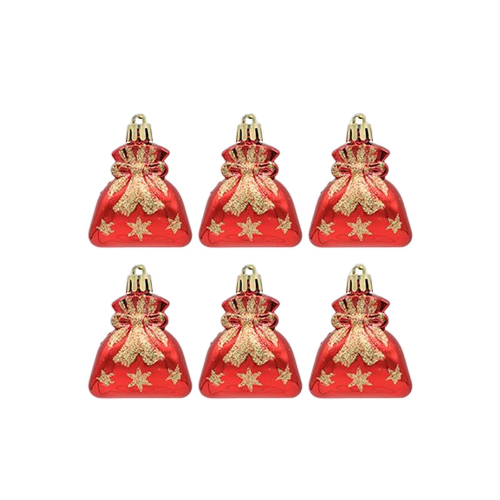 6 Pieces Wrapping Bags Decorative Drawstring Bags for Christmas