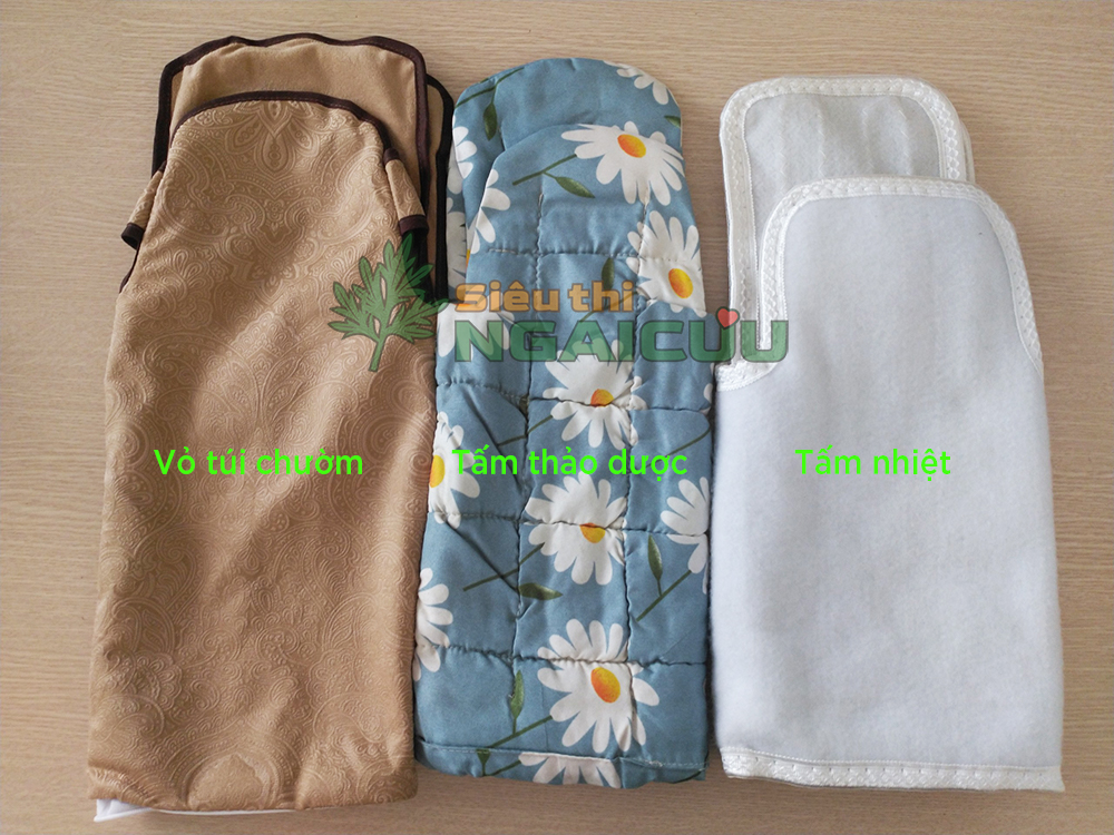Đai chườm nóng ngải cứu - Túi chườm nóng vùng vai gáy ruột bằng thảo dược phơi khô chế biến, hỗ trợ giảm đau mỏi vai gáy, đau đốt sống cổ, giúp giảm mỏi mệt, hỗ trợ giấc ngủ, ngủ sâu hơn