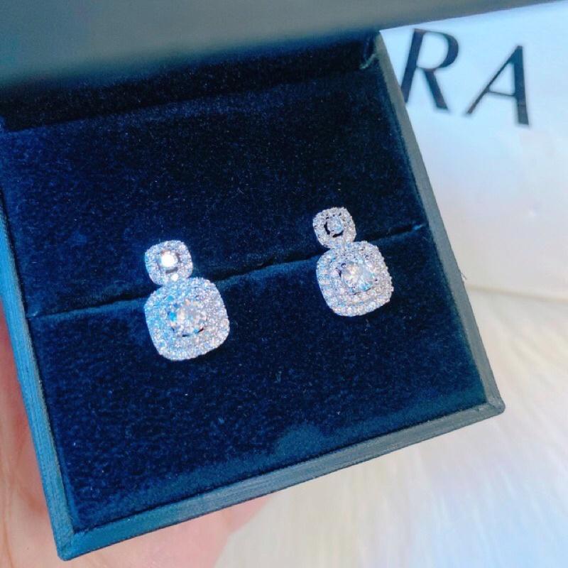 Bông tai xi bạch kim siêu sáng Kami bền màu