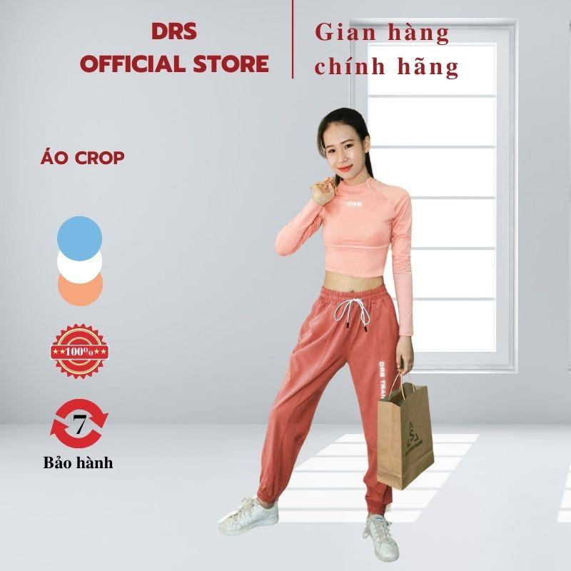 Áo thể thao nữ DRN38, áo tập gym nữ DRS áo croptop xỏ ngón tập yoga tôn dáng, sáng da DRS chất liệu cotton thoáng mát