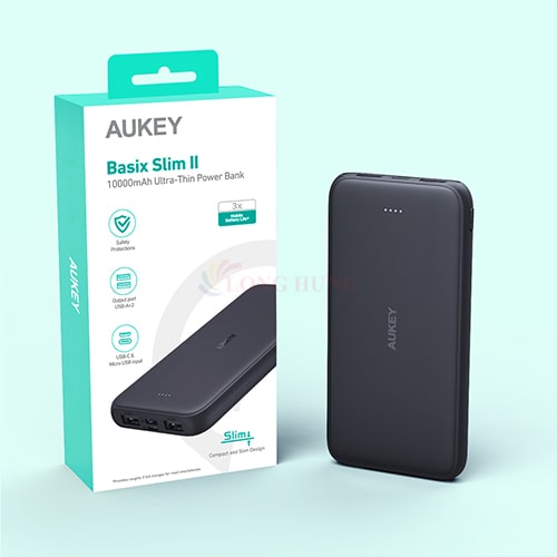 Sạc dự phòng Aukey Basix Sim II 10000mAh PB-N99 - Hàng chính hãng