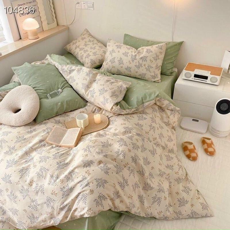 Set Cotton Living 100%cotton Hàng Nhập Khẩu Cao Cấp 4 Món Hoa Vintage