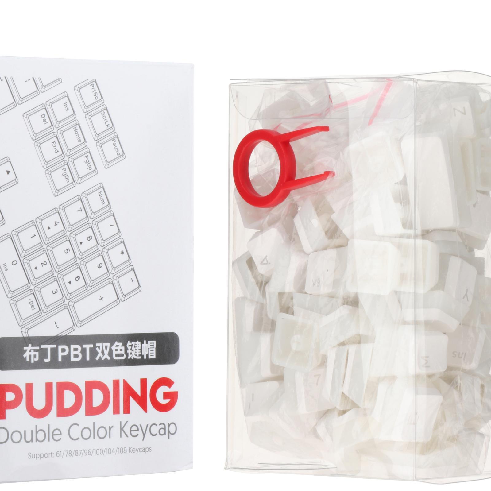 PBT Pudding Keycaps Translucent 108 Keys Keycap Set for Most Mechanical Keyboard PC Gaming