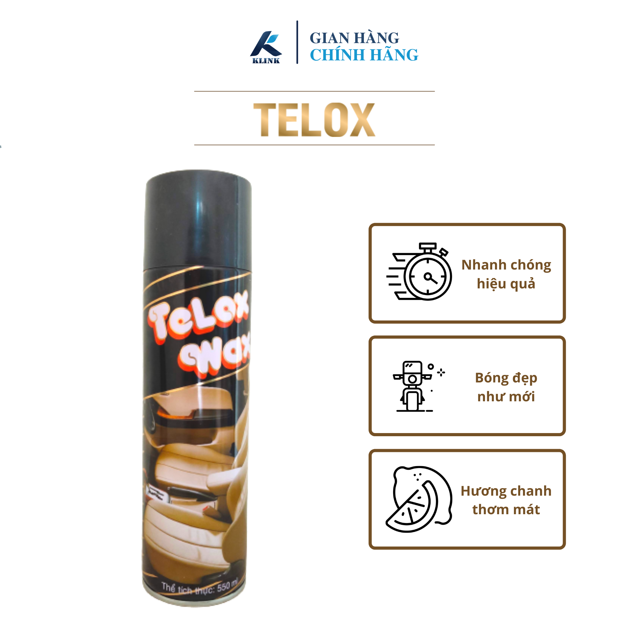 Bình xịt đánh bóng đa năng chống bạc màu Telox Wax 550 ml